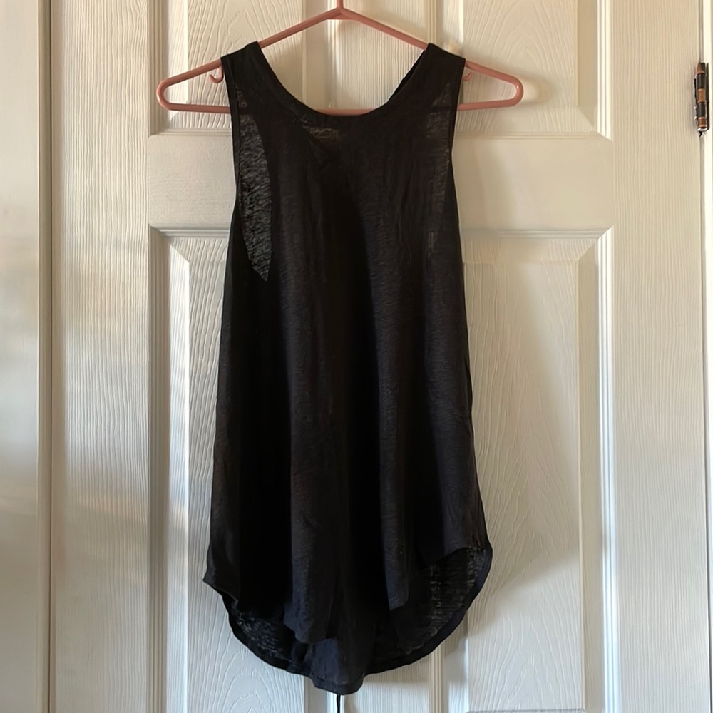 Chaser sexy lace up burnout tank top